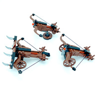 MOC Ensemble en plastique ABS de matériel de siège médiéval et romain (Ballista, Trebuchet, Flèches) pour château et légion, armes militaires