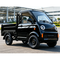 Camionnette électrique de transport 3500W haute puissance, véhicule utilitaire électrique 72V 105Ah avec batterie au lithium, camion à 4 roues avec volant pour benne basculante
