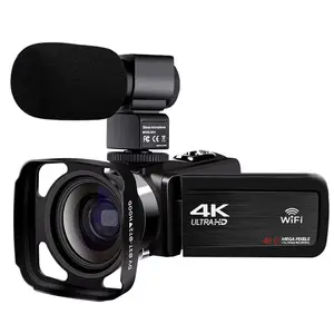 Цифровая видеокамера 4K UHD для Youtube Vlog 18X WIFI видеокамера HDMI прямая трансляция камера вращающийся сенсорный ЖК-экран 48 МП записывающее устройство