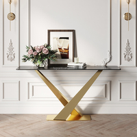 Mobilier de maison moderne Tables console design classique pour salon Armoire console de luxe pour couloir en métal doré