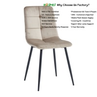 Chaise de salle à manger en velours de luxe nordique |   Diamant carré capitonné |   pour Café & Maison