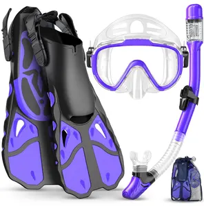 Set Snorkeling e maschera in vetro temperato a basso Volume Set di pinne per Snorkeling senza immersione attrezzatura da Snorkeling da viaggio per adulti