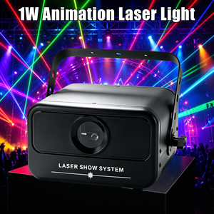 Mini Láser RGB Blanco E27 a Todo Color con Animación, 1W DMX, Luces Láser para DJ, Fiestas, <span class=keywords><strong>Proyector</strong></span> de Escenario, 200 Efectos, Espectáculo en Vivo - Product Image 2