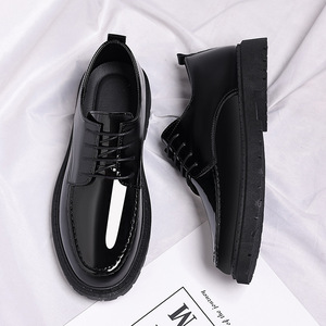 Zapatos Oxford de Vestir para Hombre, de Piel Sintética, con Punta Redonda, con Cordones, que Aumentan la Estatura, para Oficina, Carrera, Todas las Temporadas, Color Sólido, Suela de Goma - Product Image 1