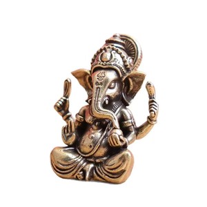 Statue en laiton du Dieu Ganesha, ornements bouddhistes, sculpture de l'éléphant, figurines de dieux hindous, décoration pour la maison et le bureau, statues de <span class=keywords><strong>Bouddha</strong></span> - Product Image 5
