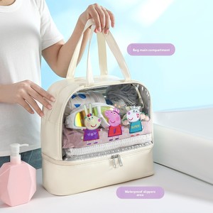 Nuova Borsa da Toilette in PVC con Separazione Asciutto-Bagnato, Portatile, per Palestra, Nuoto, Viaggio, Grande Capacità, Versatile, con Manico, Borsa Portaoggetti Cartoon Peppa Pig - Product Image 3