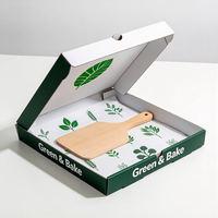 Boîte à pizza écologique recyclable en carton ondulé vert imprimé avec logo personnalisé