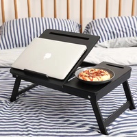 Table d'appoint pliable et réglable 2026 pour ordinateur portable avec porte-gobelet et fente pour téléphone, portable pour lit, canapé, maison et bureau