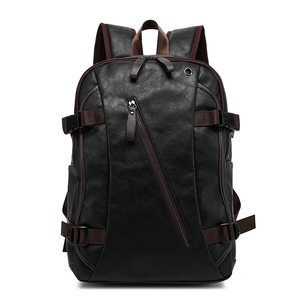 Mochila de cuero Pu de estilo vintage Mochilas para portátiles Mochilas deportivas informales para hombres - Product Image 1