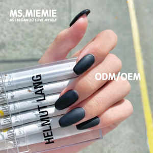 Ms.Miemie 24 piezas negro <span class=keywords><strong>mate</strong></span> <span class=keywords><strong>Otoño</strong></span> Invierno parche <span class=keywords><strong>uñas</strong></span> impermeable Ballet Nail Art diseño personalizable producto terminado - Product Image 1