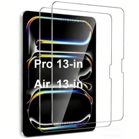 Protection d'écran transparente 2.5D compatible avec les coques, verre trempé HD pour iPad Pro 13 Air 12.9 pouces M4 M3 2025 2024, dureté 9H