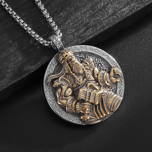 Colliers pendentifs Hip Hop <span class=keywords><strong>Viking</strong></span> Odin Roi des Dieux en Or Vintage, en Acier Inoxydable, Étanche et Inaltérable, Bijoux de Mode pour Hommes - Product Image 3