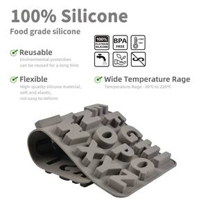 Molde de Silicona para Chocolate y Dulces con Letras del Alfabeto y Símbolos para Decoración de Pasteles de Cumpleaños, Marca MUYULINS - Product Image 2