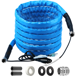 Heated Water <strong>Hose</strong> for RV Camping 15/25/<strong>30</strong>/35/50/75/100FT -28&deg; 3/4 Brass Adapter Tape <strong>Rubber</strong> Ring 5/8&quot; Inner Diameter Prevent - Product Image 1