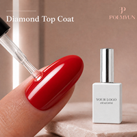 Top Coat Diamant Ultra Brillant Résistant à l'Usure Fini Cristal Transparent Vernis à Ongles Gel Qualité Salon pour Manucure