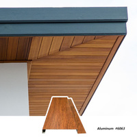 Système de plafond en aluminium imitation bois pour bardage extérieur de villa, décoration en bois pour l'extérieur