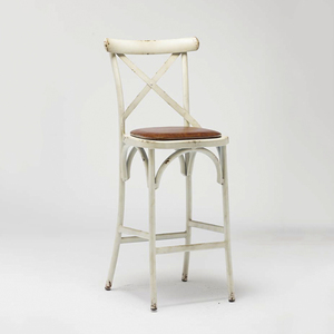 Blanc rouge noir en acier peinture croix dossier tabouret coussin <span class=keywords><strong>d</strong></span>'assise comptoir tabouret maison tabouret en métal - Product Image 1
