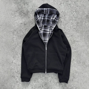 <span class=keywords><strong>Felpa</strong></span> <span class=keywords><strong>con</strong></span> <span class=keywords><strong>cappuccio</strong></span> <span class=keywords><strong>elegante</strong></span> dal design a doppio strato, classica, a quadri, versatile, casual, vintage, in stile europeo e americano. - Product Image 5