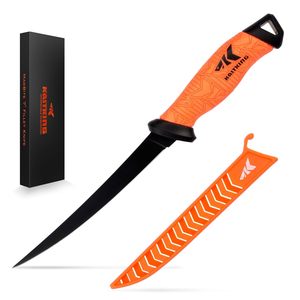 Coltello da Filettatura per Pesca con Lama in Acciaio Inossidabile, Ecologico, Durevole, di Livello Professionale, con Impugnatura Antiscivolo e Fodero Incluso - Product Image 1