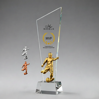 Trofeo de Baloncesto de Cristal Óptico Pulido Personalizado con Logotipo Grabado e Impresión UV, Premios Noble