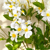 Fleurs artificielles de camomille haut de gamme transfrontalières, marguerite à 30 têtes, chrysanthème imprimé en 3D, style pastoral, en tissu de soie décoratif