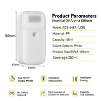 Humidificateur à ultrasons pour chambre à coucher, diffuseur d'aromathérapie, écran LCD design minimaliste, USB, huile essentielle sans eau