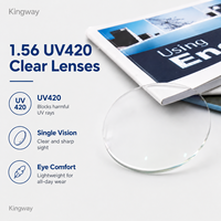 Lunettes Kingway CR39 1.499 à vision simple, transparentes, non traitées, vertes/protectrices pour les yeux, avec revêtement UC, protection UV400, 70/65mm, deux pièces