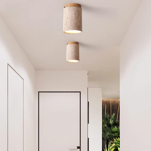 Wabi Sabi Décor <span class=keywords><strong>Plafonnier</strong></span> Foyer Balcon Couloir Jaune Travertin Downlight E27 Hôtel Maison Séjour Restaurant Marbre Lumières - Product Image 3