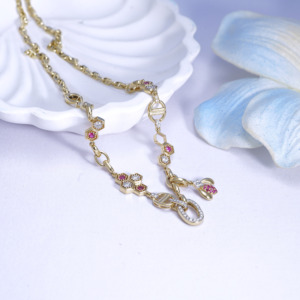 JW Jewelry - Joyería Fina de Oro Amarillo Macizo de 18 Quilates con Diamantes Naturales, Collar y Pulsera 2 en 1, Joyería de Lujo para Mujer, Regalo de Boda - Product Image 2