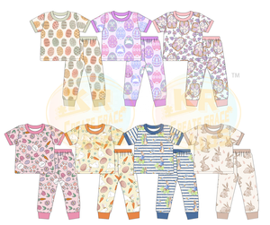Pijamas de Manga Longa para Crianças com Estampa de Outono, Halloween e Natal, 2 Peças, Algodão e Bambu, Roupas de Dormir para Bebês - Product Image 1