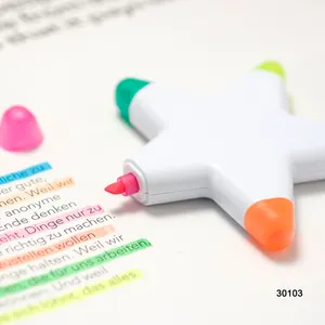 Highlighter Pen Multi Color Manufactor Custom Highlighter Pen Star Shape Plastic Highlighter Pen For Promotional School Gift