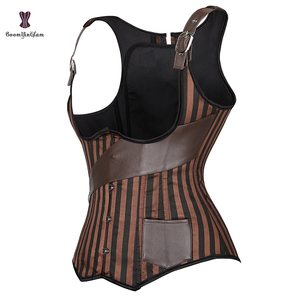 Costume de cosplay de <span class=keywords><strong>pirate</strong></span> pour femmes grande taille S-6XL, robe steampunk, veste en cuir, corset <span class=keywords><strong>bustier</strong></span> avec poche - Product Image 3