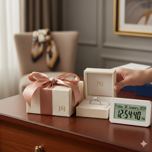 Boîte à bijoux en papier <span class=keywords><strong>bleu</strong></span> royal de qualité supérieure pour l'emballage de colliers de haute joaillerie avec impression de logo personnalisé - Product Image 3