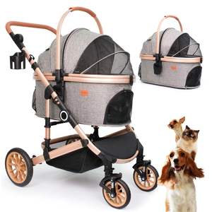 Troli Anjing Lipat 4 Roda untuk Anjing Kecil dan Sedang, Cocok untuk Perjalanan - Product Image 1