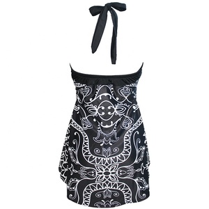 HT0029 elegante costume da bagno intero Crossover costume da bagno a due colori con gonna - Product Image 3