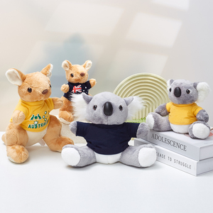 27cm ODM OEM quảng cáo tùy chỉnh đồ chơi sang trọng <span class=keywords><strong>Kangaroo</strong></span> Koala in logo Zoo lưu niệm tùy chỉnh T-Shirt Logo giá rẻ đồ chơi sang trọng - Product Image 6