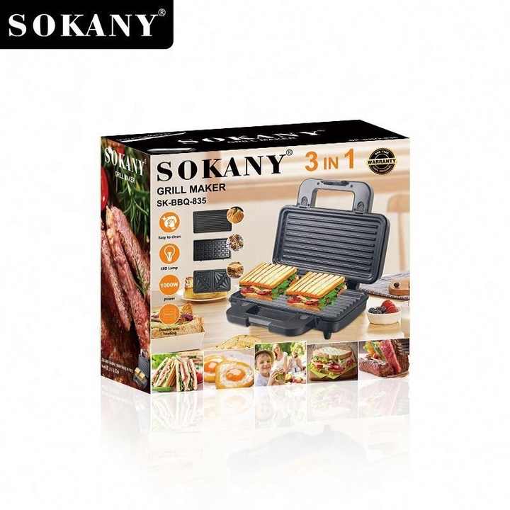 Energetic 3 In 1 Thermostat Control Waffle Machine Sandwich Non-stick Contact Grill Electric Panini Maker