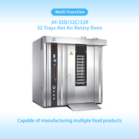 Horno Rotatorio de Aire Caliente Comercial de 32 Placas, Horno Grande para Panadería, Equipo para Hornear Pan, Pasteles, Galletas y una Variedad de Repostería