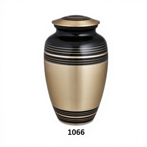 <b>Black</b> & Gold Circle Brass Cremation Funeral Memorial Adult Ash Human Urns Free <b>Velvet</b> Bag - Product Image 1