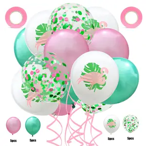 Bán buôn 12inch Hawaii Confetti bóng bay Flamingo Bóng cao su cho trẻ em sinh nhật Hawaii mùa hè Đảng trang trí kk851