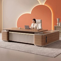Bureau de direction en bois de luxe, bureau du président, directeur général, mobilier de travail informatique haut de gamme, moderne, minimaliste, premium