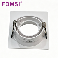 Support de Downlight Carré LED FOMSI Blanc Noir à Angle Réglable pour Ampoules LED MR16, Boîtier de Lampe LED, Cadre de Spot LED GU10 MR16