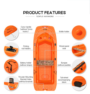 Usine SEAFLO 2 personnes coque dure en plastique moulé par soufflage tandem mini vitesse 9.8ft bateau à rames avec support de <span class=keywords><strong>canne</strong></span> à pêche en option - Product Image 2