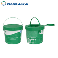 Dispensador de cubo de plástico para toallitas húmedas de nuevo diseño, tapa redonda a prueba de manipulaciones de 3kg para embalaje de toallitas húmedas, logotipo personalizado impreso