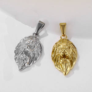 Collar con Colgante de Brújula, Medusa, León, San Cristóbal, Rosa, Ángel, Pistola y Ala de Oro de 18K, Joyería de Cruz de Acero Inoxidable Estilo Hip Hop - Product Image 3