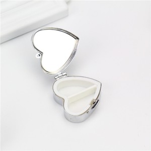 Scatola di pillole di metallo d'argento portatile a forma di cuore quadrato rotondo con specchio per ufficio viaggi regalo di plastica scatola di medicina - Product Image 2