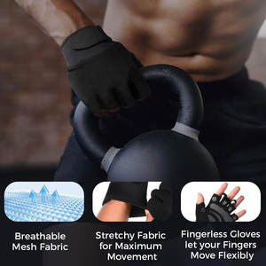 Vente chaude Gants de fitness personnalisés pour hommes Cyclisme Sports de plein air Gym Léger Respirant Antidérapant Gants de soutien en cuir - Product Image 4