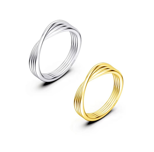 Fine 925 Sterling Silver Ring for Women Minimalist Stacking Ring Dainty Geometric Line Ring Jewelry Making