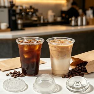 Compostable Disposable <b>Plastic</b> <b>Cups</b> PLA Clear Cold <b>Cups</b> for Iced Coffee Bubble Tea Smoothie Takeaway <b>Drinks</b> - Product Image 2