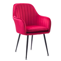 Fauteuil de loisirs en velours de luxe avec accoudoirs, dossier moelleux et rembourré, pour salon et salle à manger, style moderne, vente en gros usine